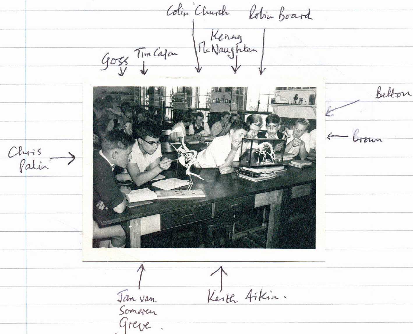 Prince of Wales School - Form 4A Biology class, 1956
