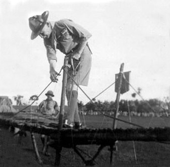 Image of Lord Baden Powell inspecting the Scout Bridge