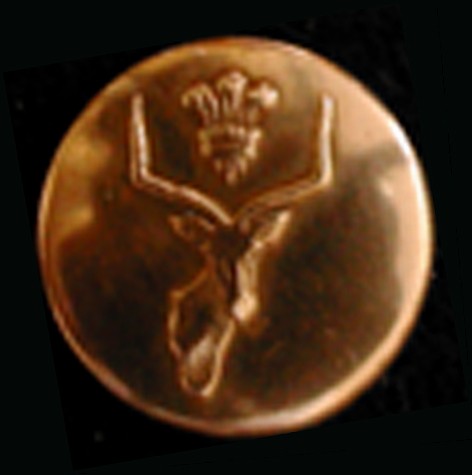 Prince of Wales School CCF brass button - 1950s 