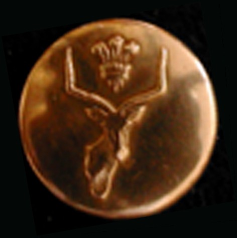 Prince of Wales School CCF brass button - 1950s