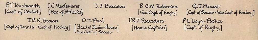 Image of Grigg House Prefects 1953