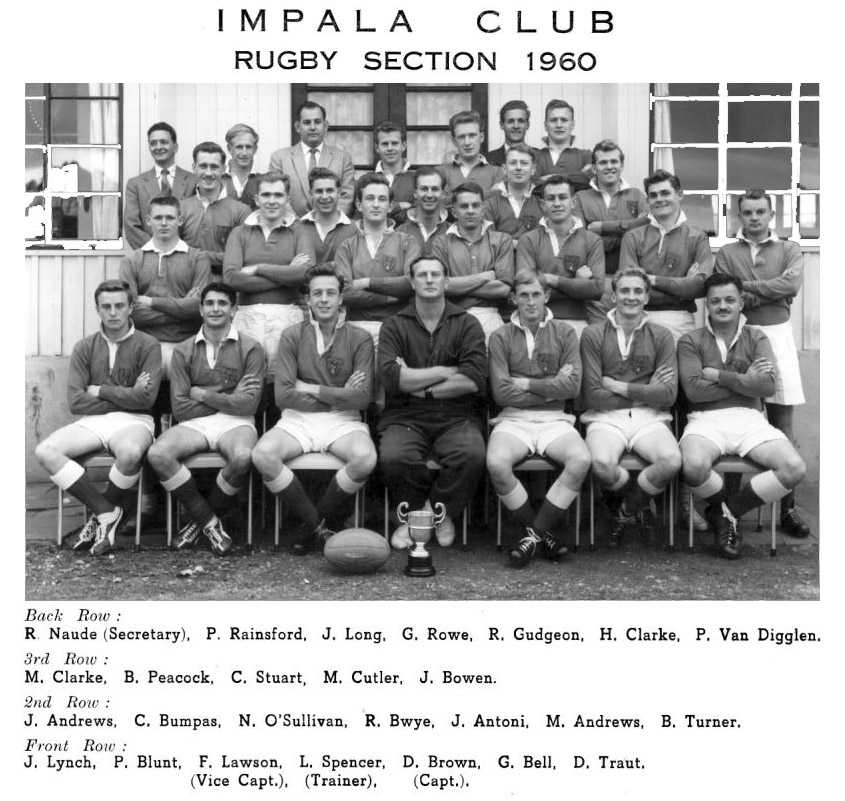 Impala Club Rugby Team - 1960