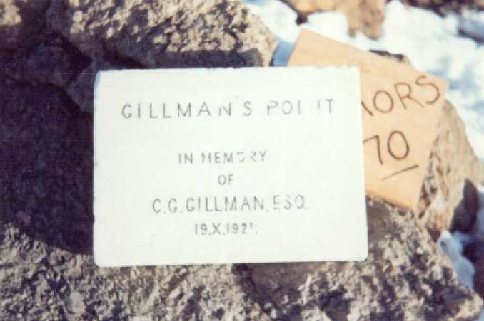 Gilman's Point plaque - 1970