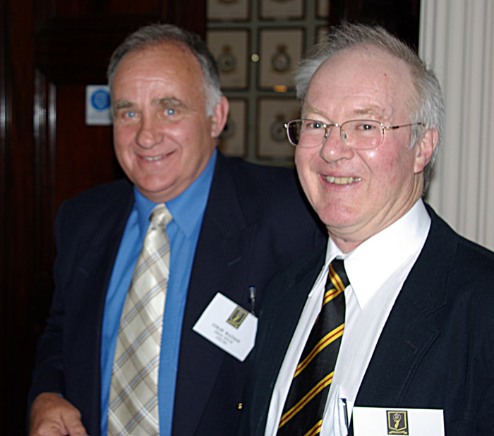 Colin Watson and Brian Eddy at the 2008 Old Cambrian Society Annual Dinner at the RAF Club, Piccadilly, London