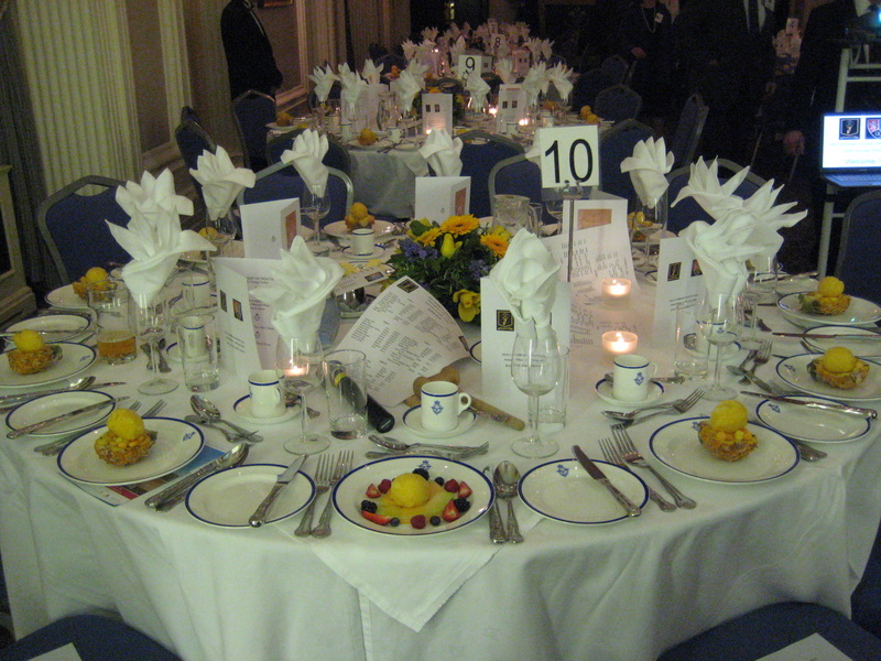Table 10 before the dinner - at the 2008 Old Cambrian Society Annual Dinner at the RAF Club, Piccadilly, London