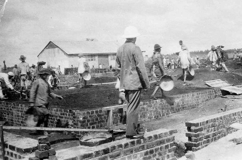 Work on the main School building - 1930