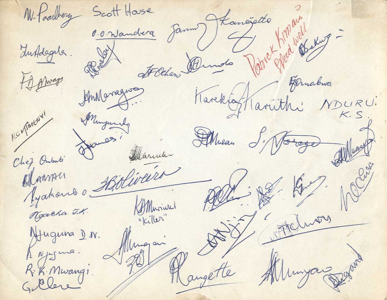 Scott House 1969 - signatures