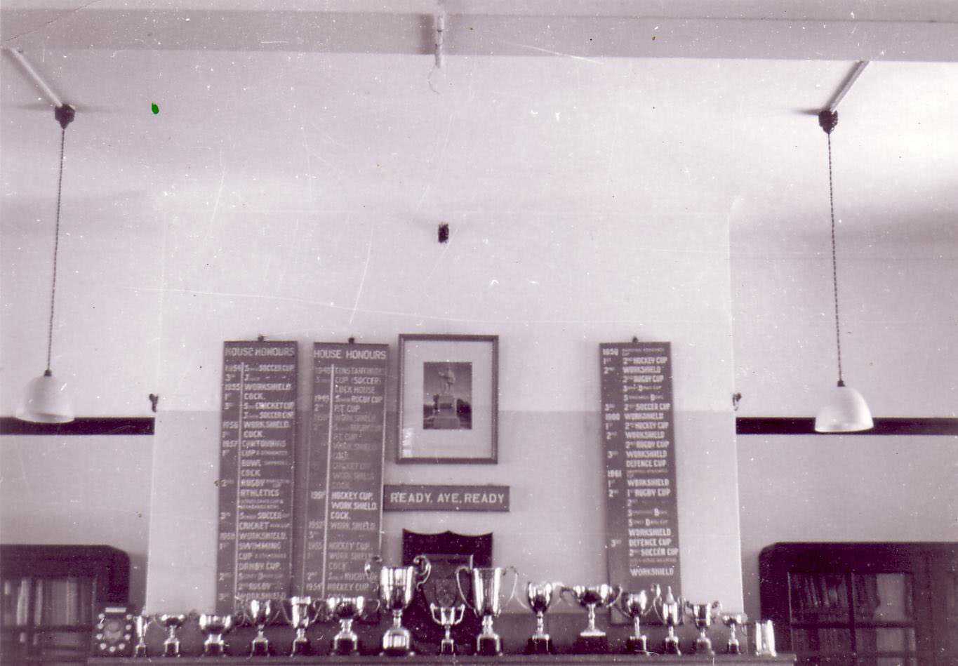 Scott House Trophies 1962 - in Common Room