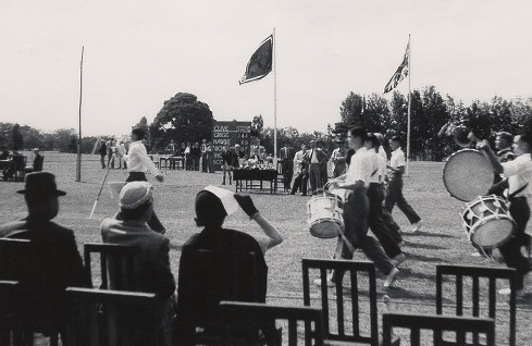 Prince of Wales School Band marching at Sports Day 1952/3