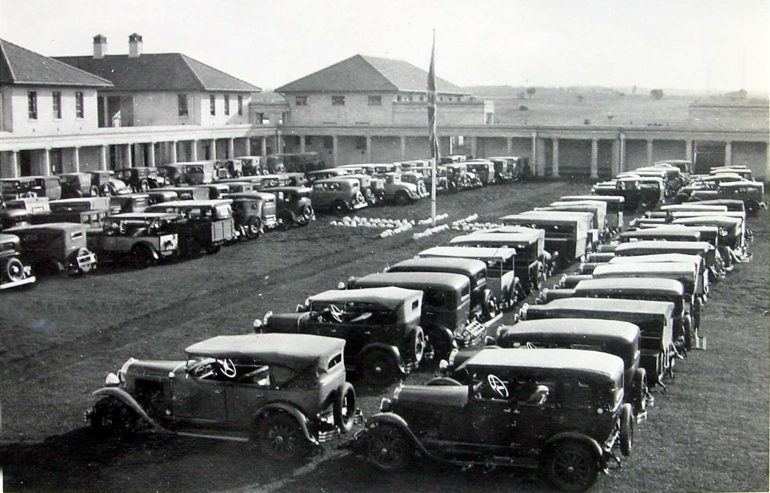 Car Parking in the Quad - Sports Day, July 1933