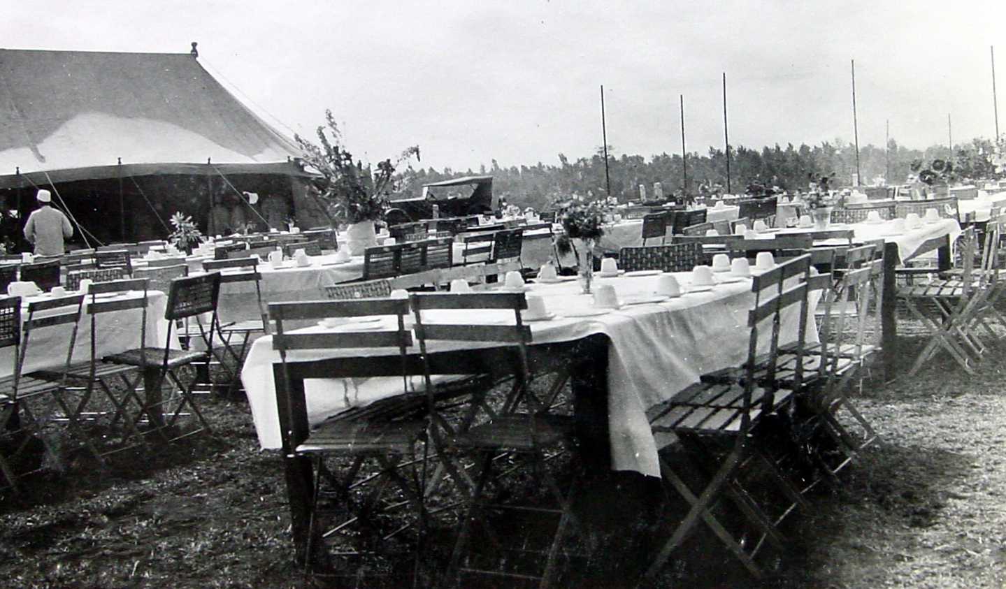 Tables set for tea - Sports Day, July 1933