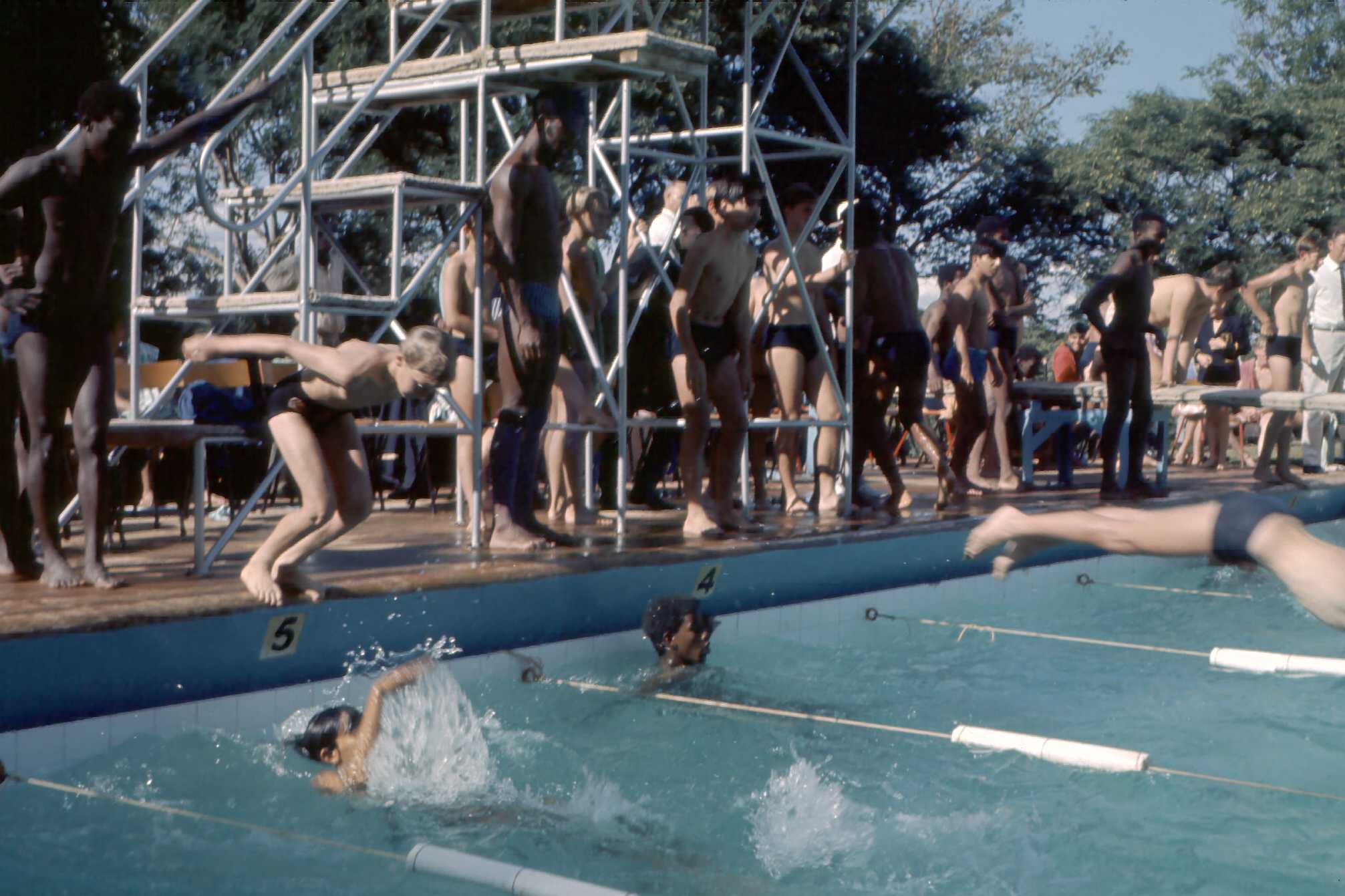 Swimming Gala - 1969 - Inter-house relay change-over